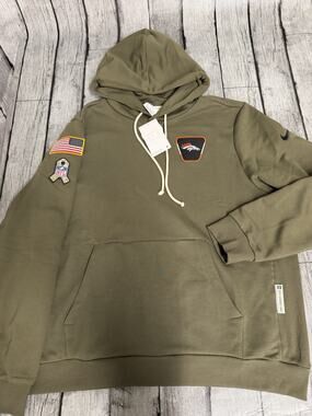 NWT Men's Authentic Nike Denver Broncos 2025 Salute to Service Hoodie XL Olive
